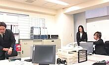 Petite Japanese Secretary Seduces For Creampie MMF Threesome In Uncensored Office JAV