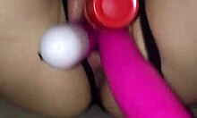 GF's wet pussy craves three dildos