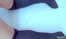 egyptian teen's huge shaved pussy soaks in wild orgasm