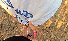 Step mom catches him stroking and strokes him off to quick hot cumshot