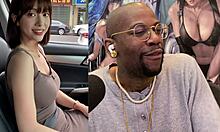 big titted trans cums hard deepthroating thicc clown cock in car