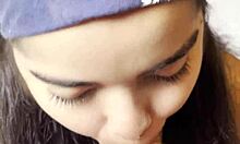 Mmm branquinha gulosa wakes up for slow sloppy blowjob and swallows every drop?