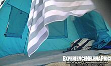 petite colombian latina flashes tight pussy and ass for beach voyeur cocks