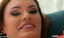 Two shaved cuties swap cum after deep anal pounding in bedroom