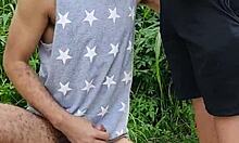 Amateur Flashes Tits And Sucks Endowed Farmer's Cock In Hay Barn Voyeur