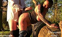 Outdoor fun with Matty's huge cock pounding wet pussy 😈🍆💦