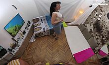 hairy mature sissy lady trembles with desire sucking cock and fucking wildly