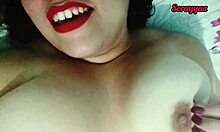 sexy latina milf teases her huge natural tits solo horny style