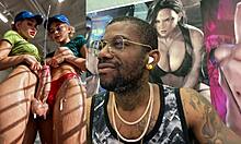 punk trans babe spits on huge girlcock before hands-free cum explosion