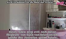 Skinny German Blonde Girlfriend's Big Clit Anal Pounded in Shower POV Homemade