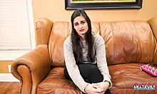 Take this dick deep, busty brunette—now bend over for doggystyle pounding!