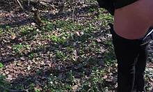 Intense Wife Masturbation While Hubby Jerks Off Outdoors in Nature