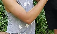 Amateur Flashes Tits And Sucks Endowed Farmer's Cock In Hay Barn Voyeur