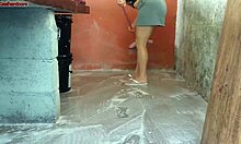 hot short maid grabs my cock fucks while wife gone