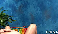 whoa this oiled teen gets hardcore blowjob during erotic massage 😍💦