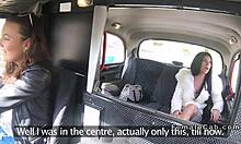 Fitness babe toys up in fake taxi backseat spy cam