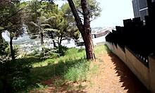 Slutty Amateur Bent Over Doggystyle Sucks Monster Cock Swallows Cum in Public Woods Adventure
