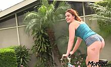 slim biker amateur rides cock rough then gets sloppy facial after bike fun