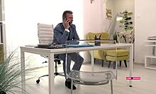 brunette whore crushes on boyfriend's dad gets facefucked doggystyle riding