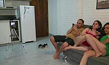 naughty friend teaches wife to dance and leaves hubby rock hard watching her twerk