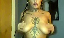 big chested girl teases with intense self-touch leading to big finish