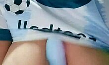 watch me masturbate hard with my game shirt pulled up over huge tits