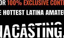 ebony latina teen's natural tits bounce in deep anal fake audition bang