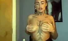 big chested girl teases with intense self-touch leading to big finish