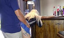 Cute blue-eyed blonde teen bends over pussy for big cock creampie doggystyle