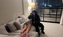 masked stranger ties my neck and forces sloppy strap-on deepthroat domination