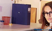 Petite Teen Slut's Small Feet Jerk and Creamed in High Definition Footjob