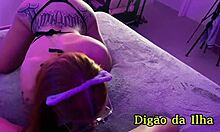 sexy oiled redhead latina bodybuilder slut dracarys shakes her huge curvy tattooed ass bent over sheer see-through before doggystyle creampie