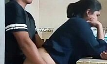 alone with hot maid ripping lingerie huge cock deep in wet pussy almost caught by wife