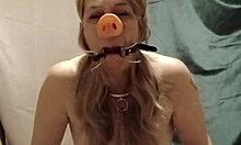 french milf slave bound dildo endoctrination pig throat blowjob spreader