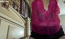 wanna peek at my hot stepmommy's wet shaved pussy taboo lingerie tease?