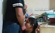 alone with hot maid ripping lingerie huge cock deep in wet pussy almost caught by wife