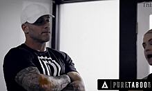 i can't believe ambitious football owner's wife sarah vandella sneaks off to deepthroat and ride the star player's huge cock at work