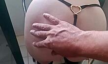 Naughty Redhead Neighbor Gets Bent Over Balcony For Rough Bareback Pounding