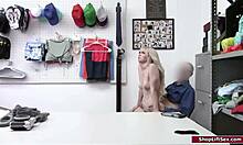 blonde milf strips in garage then gets facefucked rough by older guy