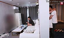 fucking her man right behind his best friend watching!