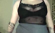 Chubby Goth Slut Strips Teasing Big Tits Before Juicy Squirting Dance