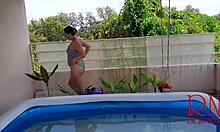 regina noir pauses breath underwater for rough pool domination and juicy pussy fuck