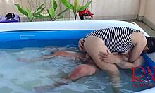 regina noir pauses breath underwater for rough pool domination and juicy pussy fuck