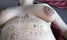 big boobed bbw wife blindfolded hitachi orgasms in fake bukkake gangbang