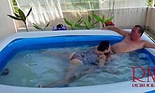 regina noir pauses breath underwater for rough pool domination and juicy pussy fuck