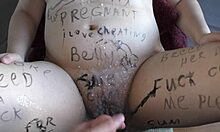 big boobed bbw wife blindfolded hitachi orgasms in fake bukkake gangbang