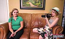 lauren and pixie rim lick cock then swallow cum