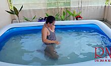 regina noir pauses breath underwater for rough pool domination and juicy pussy fuck