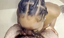 whoa this ebony babe gets her fat ass pounded hard in the shower 🚿🍫💦