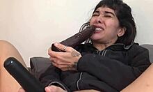 oh man this french cutie neighbor shoves huge dildos deep in ass and squirts everywhere